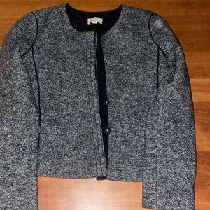 Loft collarless blazer, black, size 4